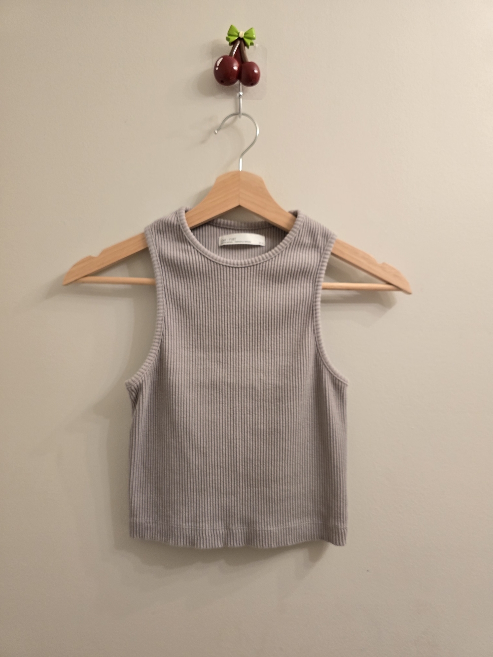 OAK + FORT Ribbed Crewneck Tank in Taupe
